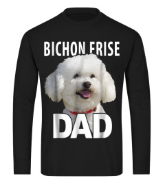 Mens Bichon Frise Dad T-shirt Funny Bichon Frise Face Portrait