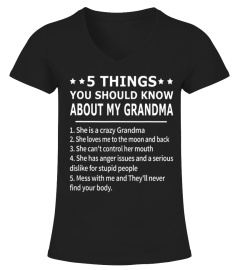 5 Things you should know about my grandma t shirt