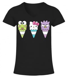 Hello Sanrio Keroppi Hello Kitty Badtz-Maru Ice Cream Cone T-Shirt