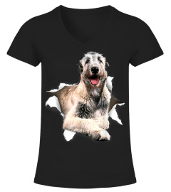 Irish Wolfhound Torn T Shirt, Irish Wolfhound dog torn shirt