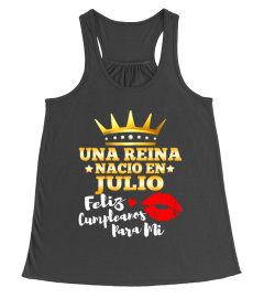 Una Reina Nacio en Julio Cumpleanos Camisa