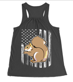 Distressed American Flag Squirrel 4th of July Shirt