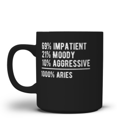 69% impatient 21% moody 10% aggressive 1000% Aries