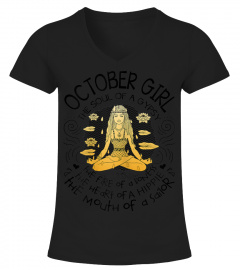 Womens October Girl The Soul of A Gypsy Funny Birthday Tshirt