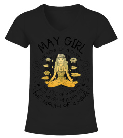 Womens May Girl The Soul of A Gypsy Funny Birthday Tshirt