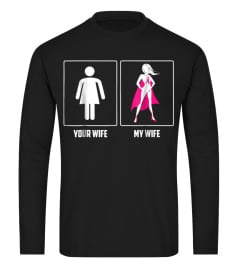 MY WIFE BREAST CANCER SURVIVOR SUPERHERO Pink Ribbon Tshirt