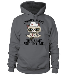 Grumpy Nurse Thou Shalt Not Try Me Funny Nurse Cat Saying Shirt