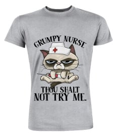 Grumpy Nurse Thou Shalt Not Try Me Funny Nurse Cat Saying Shirt