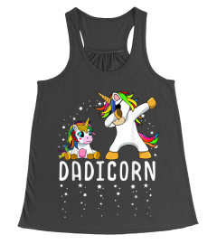 MENS DADICORN UNICORN DAD AND BABY FATHE