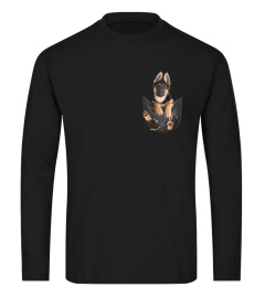 German Shepherd in pocket shirt