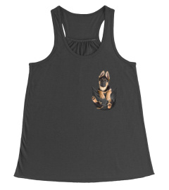 German Shepherd in pocket shirt