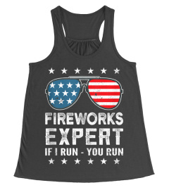 Fireworks Expert If I Run You Run USA Freedom Pyrotechnic Tank Top