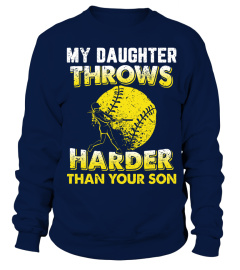 Funny Softball Dad Shirts My Daughter Throws Harder Tees