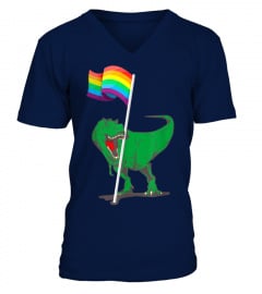Dinosaur Lgbt Flag Shirt Funny Gay Pride Rainbow Flags Tee