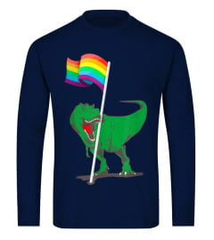 Dinosaur Lgbt Flag Shirt Funny Gay Pride Rainbow Flags Tee