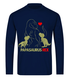 Papasaurus Tshirt Trex Papa I happy have two kid shirt gift