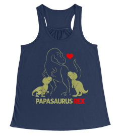 Papasaurus Tshirt Trex Papa I happy have two kid shirt gift