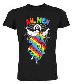 AH MEN FUNNY LGBT GAY PRIDE JESUS RAINBO