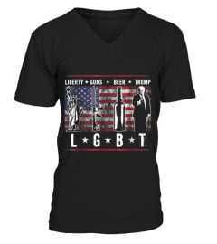 LIBERTY GUNS BEER TRUMP TSHIRT LGBT PARO