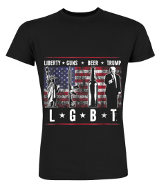 LIBERTY GUNS BEER TRUMP TSHIRT LGBT PARO