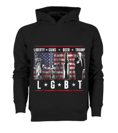 LIBERTY GUNS BEER TRUMP TSHIRT LGBT PARO