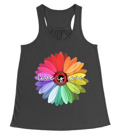 LOVE IS LOVE SHIRT LOVE DAISY LGBT RAINB