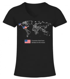 Countries that have landed on the Moon Shirt  American Flag Premium TShirt