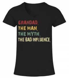 Grandad the Man the Myth the Bad Influence Vintage Tshirt