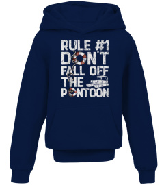 Rule Number 1 Don't Fall Off The Pontoon Boat Funny Boating Tank Top