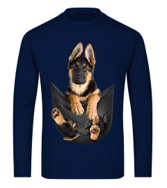 German Shepherd In Pocket T Shirt Funny Dog Lover Gifts