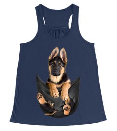 German Shepherd In Pocket T Shirt Funny Dog Lover Gifts