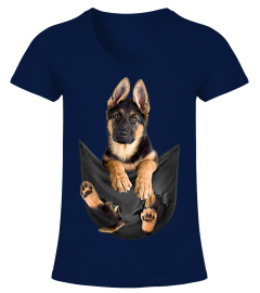 German Shepherd In Pocket T Shirt Funny Dog Lover Gifts