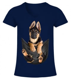 German Shepherd In Pocket T Shirt Funny Dog Lover Gifts
