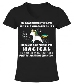 Mens Magical Grandpa Shirt From Granddaughters Grandpa Unicorn
