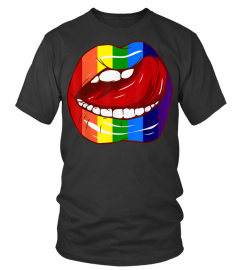 Rainbow Lip Licking Homosexual Lesbian Gay LGBT Pride Shirt