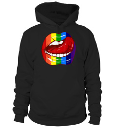 Rainbow Lip Licking Homosexual Lesbian Gay LGBT Pride Shirt