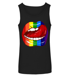 Rainbow Lip Licking Homosexual Lesbian Gay LGBT Pride Shirt