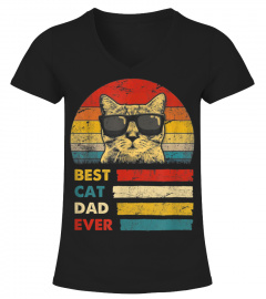 Vintage Best Cat Dad Ever T-Shirt Cat Daddy Father Gift Men T-Shirt