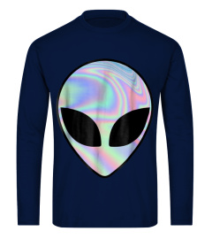 Alien Head Holographic Party Rave Trippy Shirt, men women