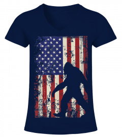 Bigfoot American Flag Shirt I 4th of July Patriotic T-Shirt