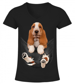 Basset Hound Inside Pocket Funny TShirt Lover Dog Cute Gift