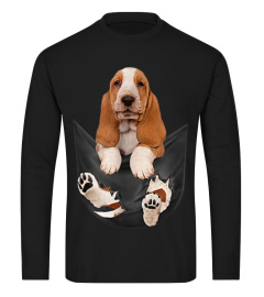 Basset Hound Inside Pocket Funny TShirt Lover Dog Cute Gift