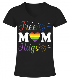 Womens Free Mom Hugs Shirt  LGBT Rainbow  TShirt