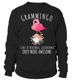 Womens Grammingo Like An Grandma Only Awesome Floral Flamingo Gift TShirt