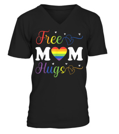 Womens Free Mom Hugs Shirt  LGBT Rainbow  TShirt