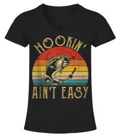 Hookin' Ain't Easy Tshirt Funny Fishing Lover Gift For Women Tank Top