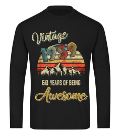 Retro Vintage 1959 60 Years Of Being Awesome Birthday Shirt