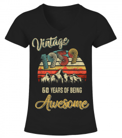 Retro Vintage 1959 60 Years Of Being Awesome Birthday Shirt