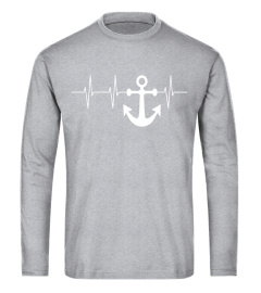 Heartbeat with Anchor Design Cool T-shirt