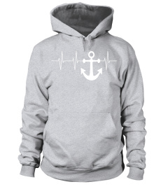 Heartbeat with Anchor Design Cool T-shirt